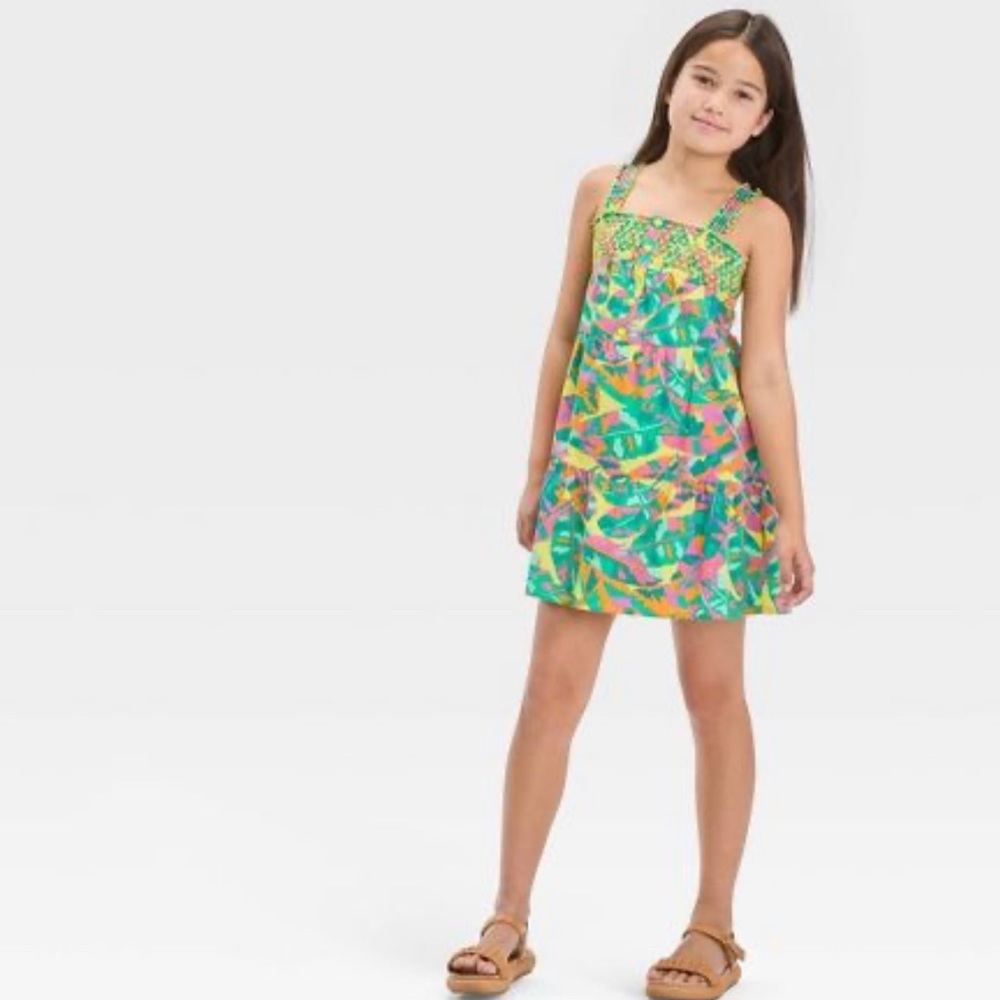 Girls' Sleeveless Short Woven Dress - Cat & Jack
